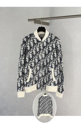 ディオール Oblique スキーシリーズ モノグラム柄ジャカード クルーネック ジップニットジャケット