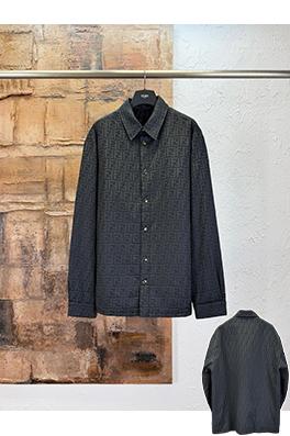 フェンディ 総柄ジャカード中綿シャツジャケット