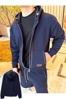 フェンディスウェットジャケットコピー コットン製レザーパッチロゴ入りスウェットジャケット