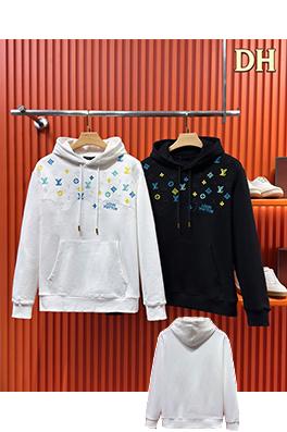 ルイヴィトンフード付きスウェットスーパーコピー カラフルなハーフボディ・総柄ロゴ刺繍 ウォッシュフーディー