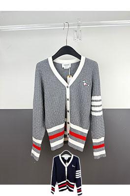 トムブラウンニットカーディガンスーパーコピー レディース 子犬の刺繍ロゴ入りカラーブロックニットカーディガン