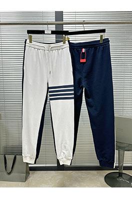 トムブラウンスーパーコピー パッチワーク柄の糸染め4本ストライプスウェットパンツ