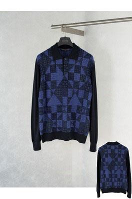 ルイヴィトン カラーブロックチェック柄ジャカードポロシャツ