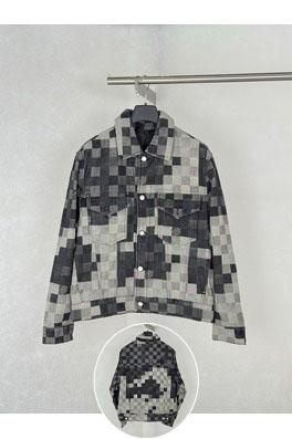 ルイヴィトンデニムジャケットコピー モザイクチェック柄デニムジャケット