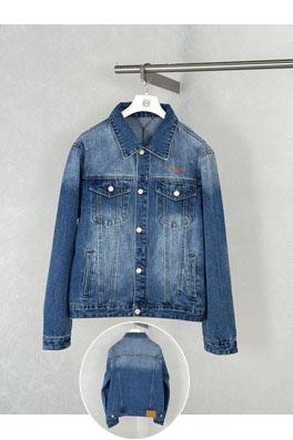 ルイヴィトンデニムジャケットスーパーコピー ラインストーン刺繍入りウォッシュドカラーデニムジャケット
