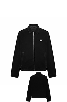 プラダコピー トライアングルロゴ入りベルベットジャケット