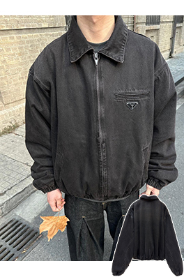 プラダコピー トライアングルロゴ デニム中綿ジャケット