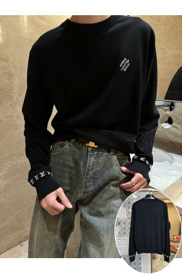 ルイヴィトン 刺繍ロゴ入りコットンクルーネックセーター