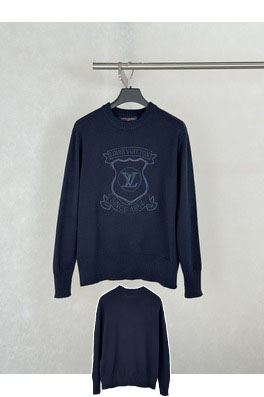 ルイヴィトン シールドバッジ刺繍入りクルーネックニットセーター