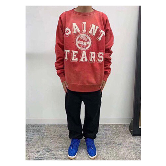 セント マイケル偽物 × TEARS コラボ  メンズ レディース長袖 Tシャツ高品質