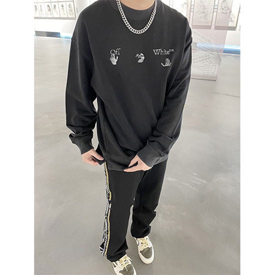 オフホワイト偽物 長袖  スウェットTシャツ