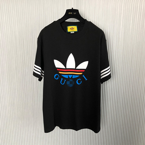グッチ偽物×アディダスメンズ レディース 半袖Tシャツ