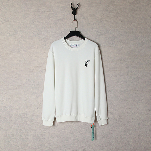 オフホワイト　スウェット長袖 Tシャツ　★　 固有矢印ロゴディテール★