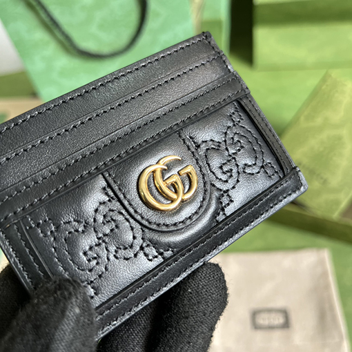 ブランド型番：723790    グッチ偽物  GG Matelassé カードケース   牛皮素材