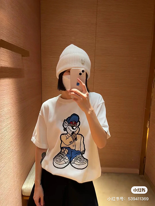 23新品ルイヴィトン服コピー プリント半袖Tシャツメンズファッション通販