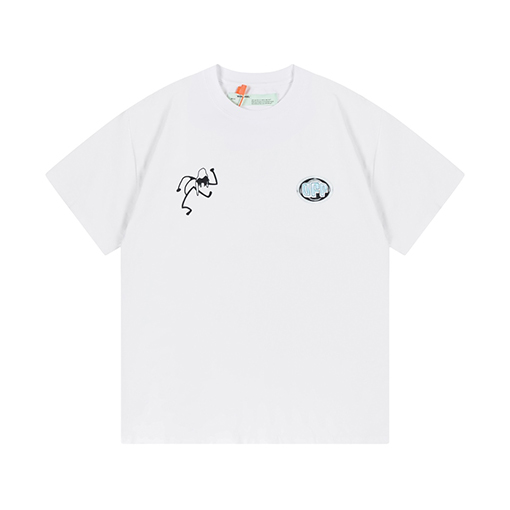 オフホワイト半袖Tシャツスーパーコピー モンスターアルファベットのロゴ