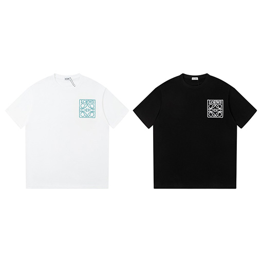 ロエベ半袖Tシャツコピー刺繡ロゴ半袖Tシャツ