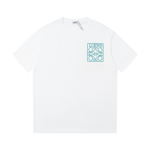 ロエベ半袖Tシャツコピー刺繡ロゴ半袖Tシャツ