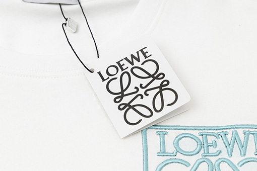 ロエベ半袖Tシャツコピー刺繡ロゴ半袖Tシャツ