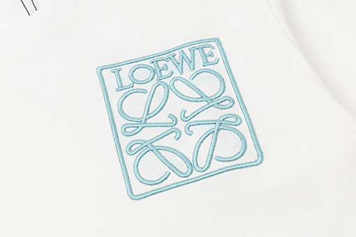 ロエベ半袖Tシャツコピー刺繡ロゴ半袖Tシャツ