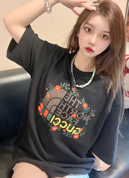 グッチ  x ノースフェイス 半袖Tシャツメンズファッション通販