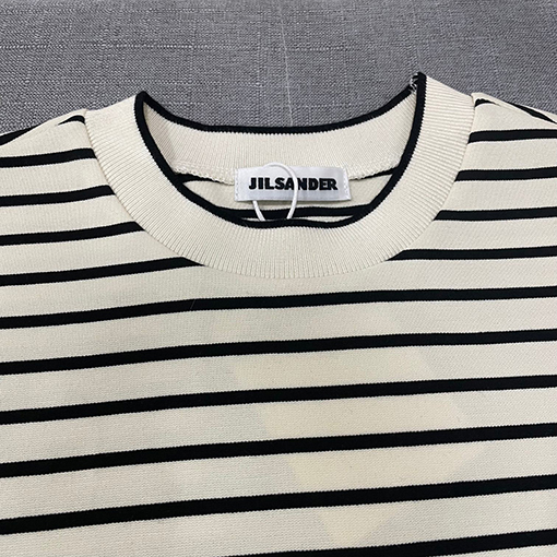 ジルサンダー 短袖Tシャツ  スーパーコピー  JIL SANDERストライプ短袖Tシャツ