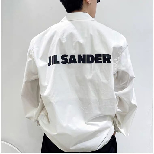 ジルサンダー 長袖Tシャツ     JIL SANDER 22ssシンプルなレタープリントの男女用ジャケット型コート