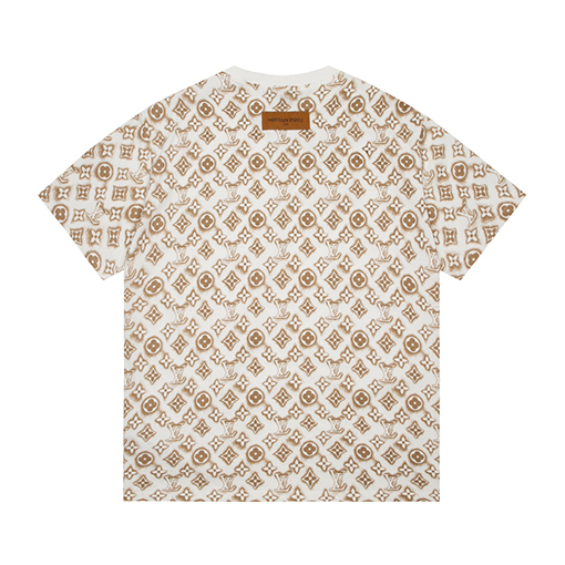 ルイヴィトン 半袖Tシャツ スーパーコピ LV モノグラムプリント半袖Tシャツメンズファッション