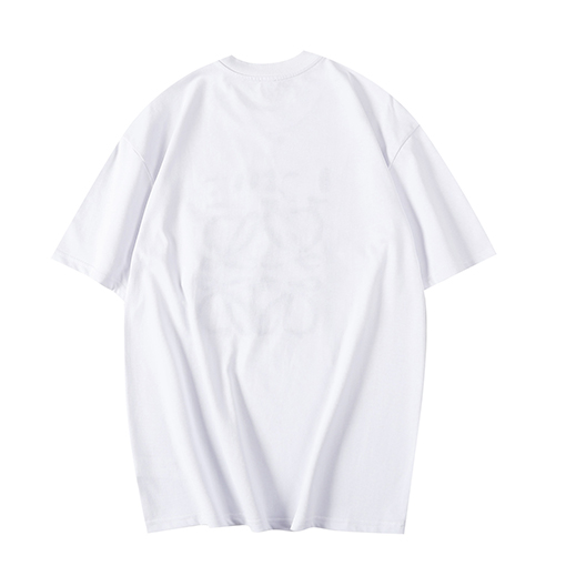 ロエベ ロゴ刺繍のカラフルなラウンドネック短袖Tシャツ