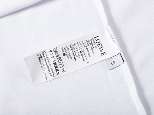 ロエベ ロゴ刺繍のカラフルなラウンドネック短袖Tシャツ