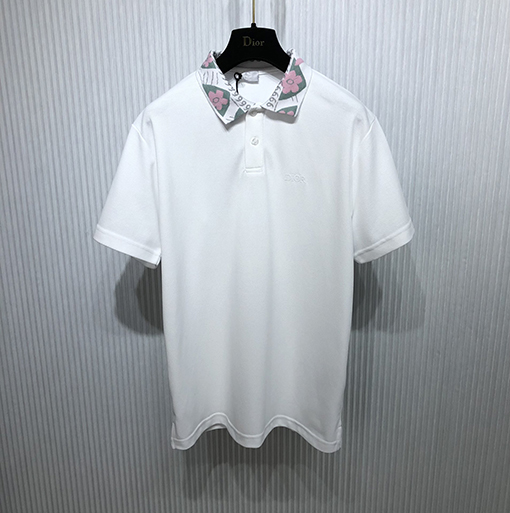 ディオール 半袖Tシャツ  DIOR 花柄襟付きショートスリーブPOLO Tシャツ