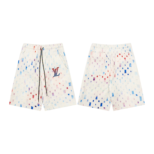 ヴィトン ハーフパンツ スーパーコピー Louis Vuitton ヴィトンの穴あきレインボーテクスチャーショートパンツ