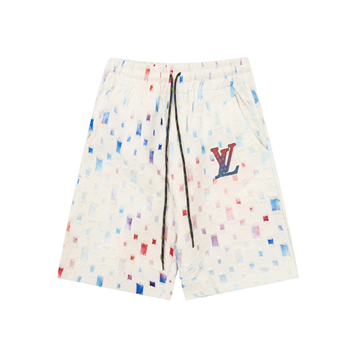 ヴィトン ハーフパンツ スーパーコピー Louis Vuitton ヴィトンの穴あきレインボーテクスチャーショートパンツ
