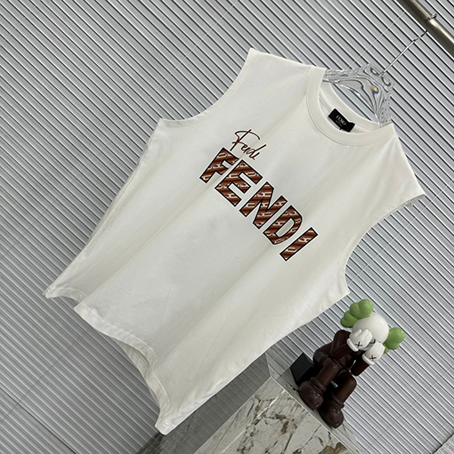 フェンディ タンクトップ  スーパーコピー FENDI プリント半袖Tシャツ