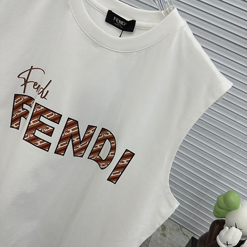 フェンディ タンクトップ  スーパーコピー FENDI プリント半袖Tシャツ