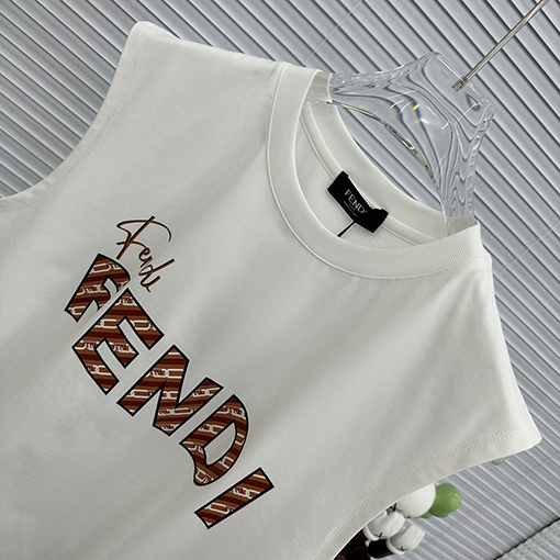 フェンディ タンクトップ  スーパーコピー FENDI プリント半袖Tシャツ