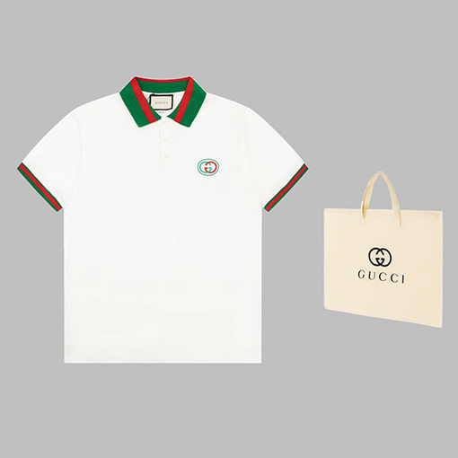 グッチ 半袖Tシャツ スーパーコピーGUCCI クラシックなカラーリングの双Gワンポイントポロシャツ