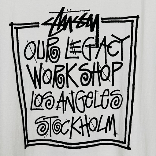 ステューシー   半袖Tシャツ スーパーコピー STUSSY X OUR LEGACY コラボ✦ DOT PIGMENT DYED TEEボックス文字プリント