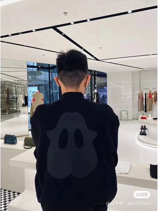 バーバリーモンスターアブストラクトパターンフライトジャケット