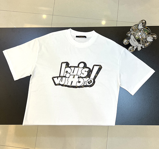 ヴィトン プリント半袖Tシャツ  スーパーコピー  Louis Vuitton半袖Tシャツ