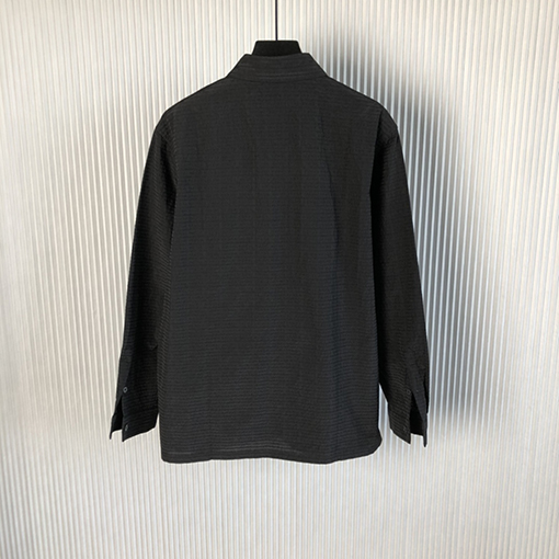 プラダ シャツスーパーコピー PRADA柄フルプリント長袖シャツ 伝統的な前ポケット付き