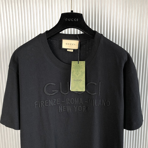 グッチ 半袖Tシャツ スーパーコピー GUCCI 刺繍ロゴ ショートスリーブTシャツ