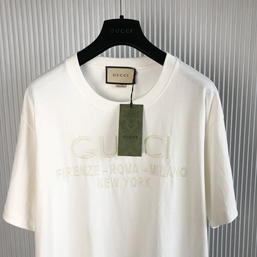 グッチ 半袖Tシャツ スーパーコピー GUCCI 刺繍ロゴ ショートスリーブTシャツ