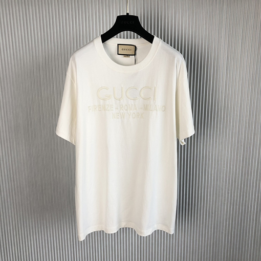 グッチ 半袖Tシャツ スーパーコピー GUCCI 刺繍ロゴ ショートスリーブTシャツ
