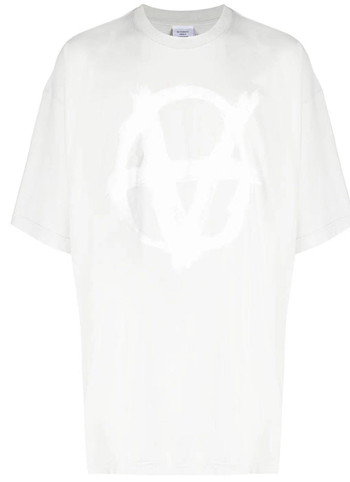 ヴェトモン 半袖Tシャツ スーパーコピー  VETEMENTS 反転アナーキーシンボルプリントウォッシュ