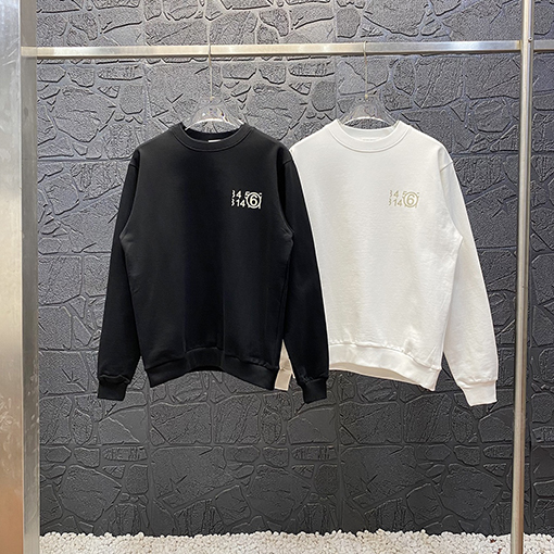 マルタンマルジェラ  スウェットTシャツ コピー  Maison Margiela 黄色数字プリント スウェット長袖 Tシャツ