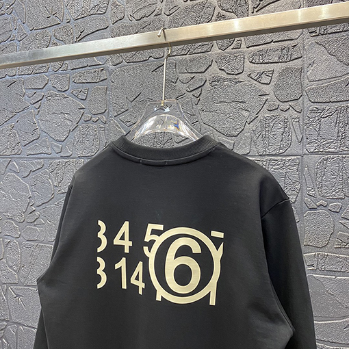 マルタンマルジェラ  スウェットTシャツ コピー  Maison Margiela 黄色数字プリント スウェット長袖 Tシャツ