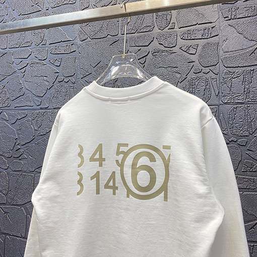 マルタンマルジェラ  スウェットTシャツ コピー  Maison Margiela 黄色数字プリント スウェット長袖 Tシャツ