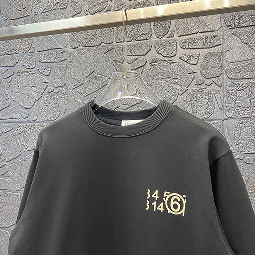 マルタンマルジェラ  スウェットTシャツ コピー  Maison Margiela 黄色数字プリント スウェット長袖 Tシャツ