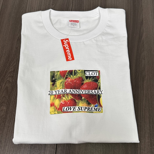 シュプリーム 半袖Tシャツ スーパーコピー  SUPREMEいちごTシャツ 20周年記念限定版
